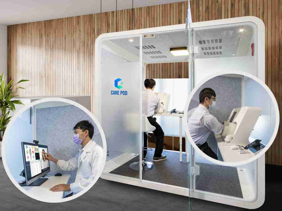 达擎于医疗科技展中展出＂远距诊疗舱＂，，，，以因应医疗数字化及社会高龄化趋势下、、复诊及慢性病患等族群对于远距看诊需求逐渐升高所推出的创新整合方案。。。。多功能合一、、、高隐私性的远距诊疗舱可根据病患端与医师端的不同需求，，，，提供弹性化及客制化功能，，，，节省医生和病患的精力及时间